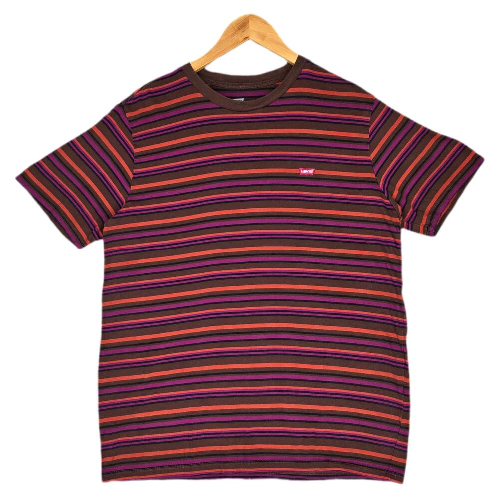 LEVI’S STANDARD MEN'S SHORT‑SLEEVE TEE – SIZE M – MULTICOLOR STRIPED 100% COTTON